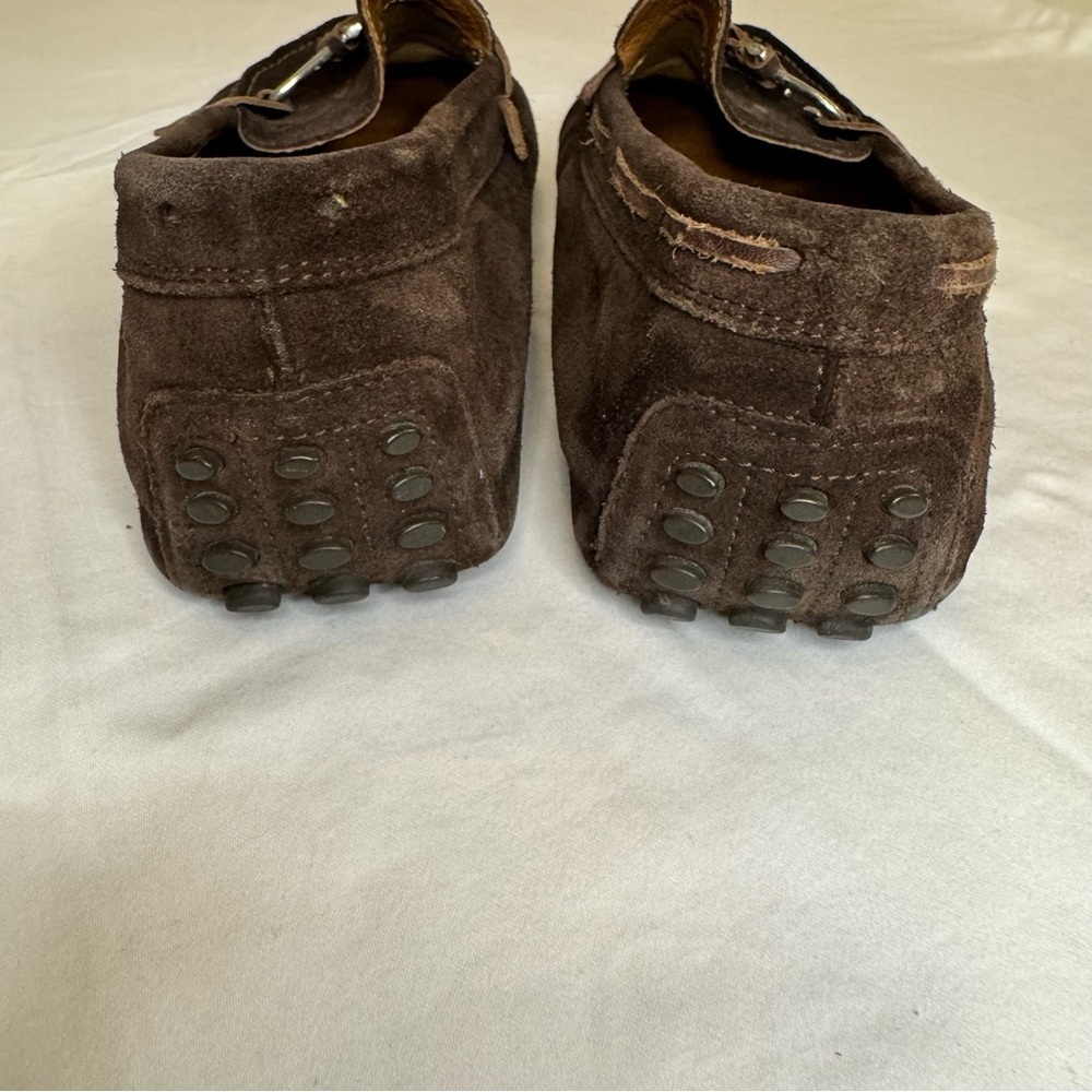 Aldo Men's Brown Suede Loafers β Slip-On, Moccasin Style, Metal Accent, Size 9 - Picture 5 of 8